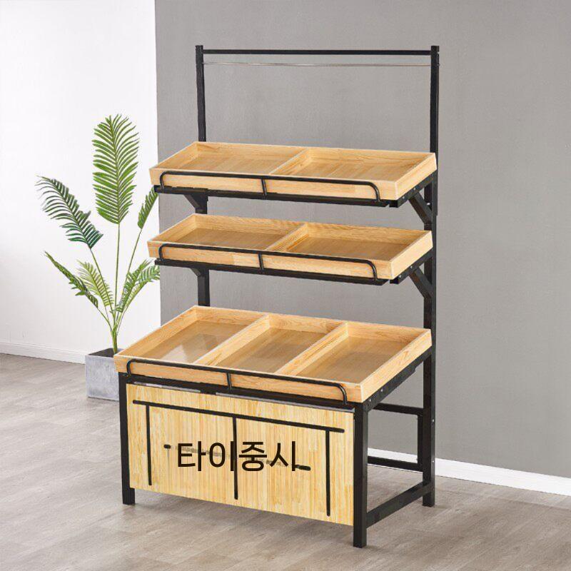 베이커리 진열장 빵매대 수납장 삼중층 카페 쇼케이스 쿠키 우드 빵 - 상세 이미지 2