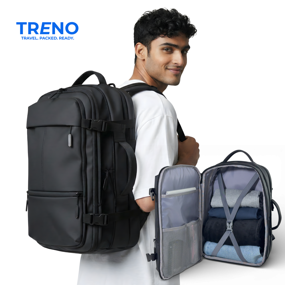 [30-38L 확장형] 트레노 여행용 백팩 대용량 기내용 배낭 직장인 노트북 17인치