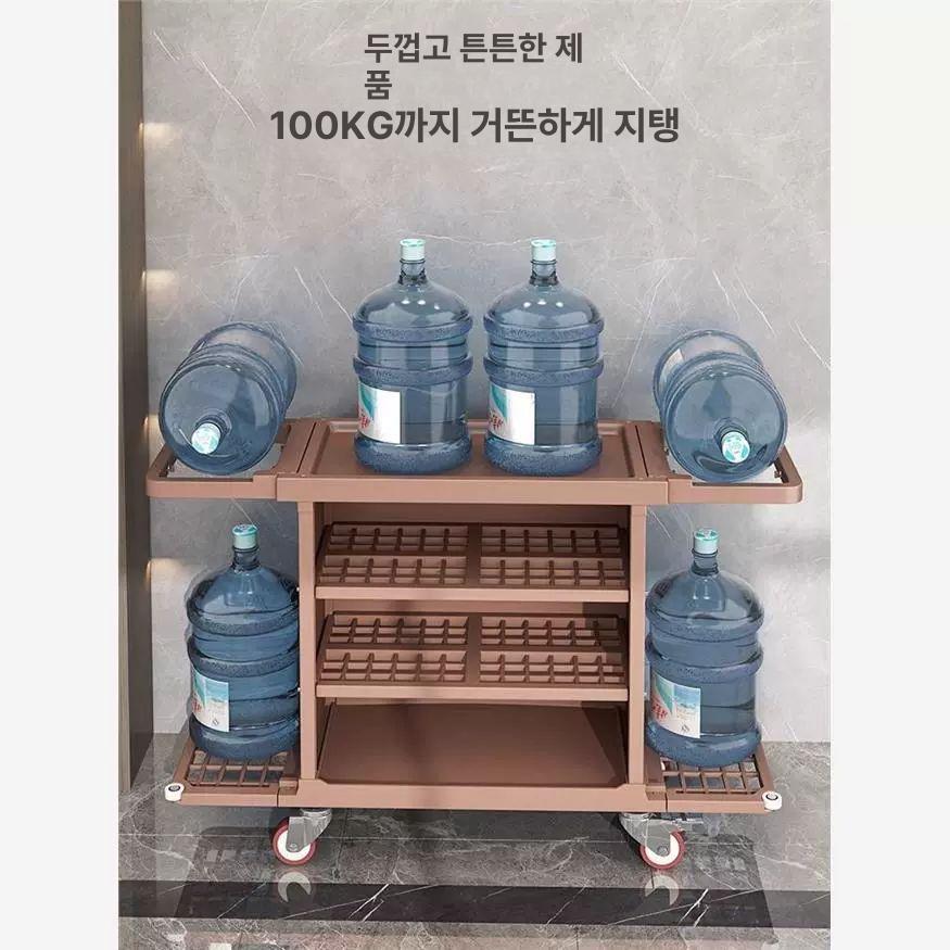 청소용 카트 바퀴 수레 청소용카트 밀차 업소용 대형 양면 소형 바퀴 브라운 - 상세 이미지 5