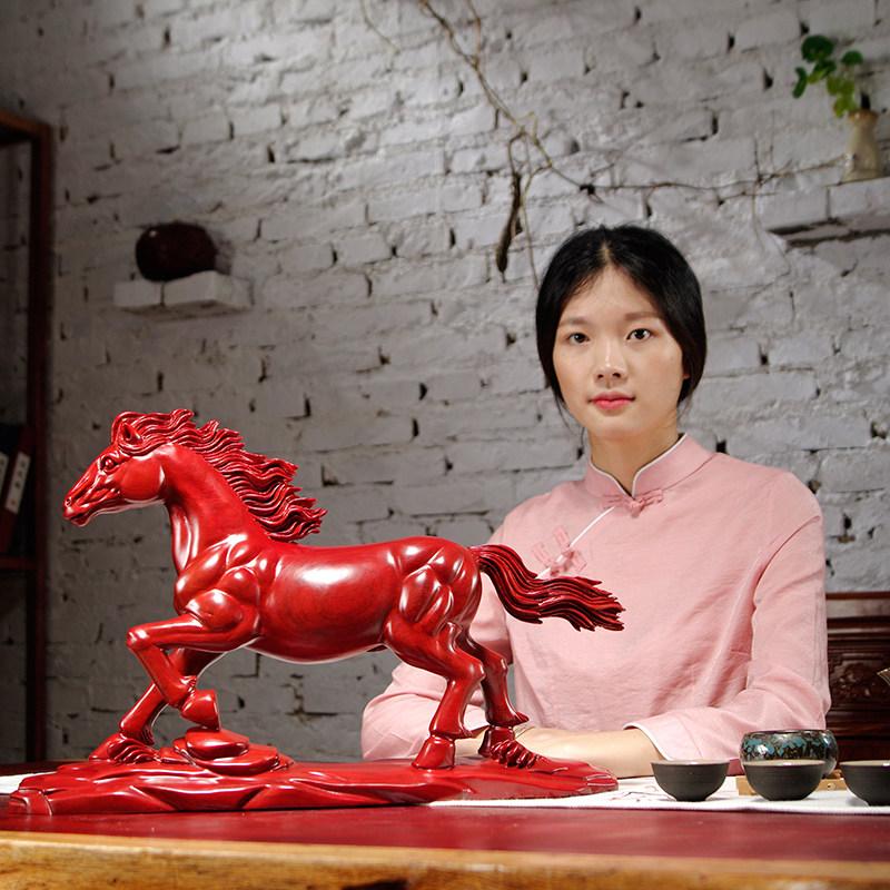 원목 공예품 장식품 모형 목조 대형 성공 목각 붉은말 레드로즈우드 말 70cm - 상세 이미지 4