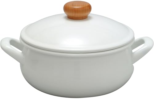 노다호로 캐세롤 20cm 법랑 가스IH대응 양손냄비 보온력 일본제 포치카