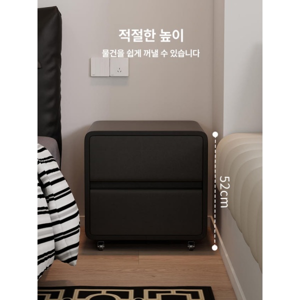 프리미엄 이동식 원목 침실 거실 서랍형 수납장 무선충전 비밀 금고 앤틱 블랙 바퀴 포함 A 20x40x52cm 블랙 이동식 원목 바퀴 포함 A 20x40x52cm - 상세 이미지 4