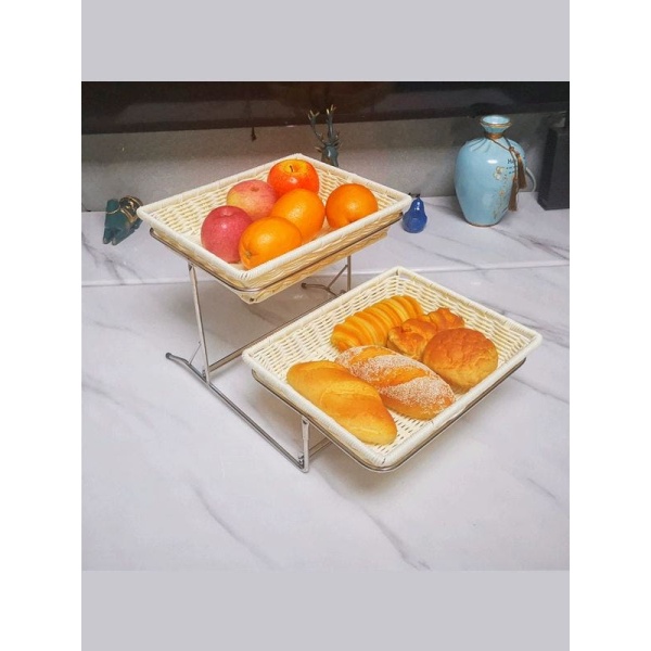 고급 라탄 디스플레이 뷔페 빵 진열 과일 트레이 제과 진열용 브라운 32 x 26x6cm 바구니 브라운 32 x 26x6cm 바구니 - 상세 이미지 5