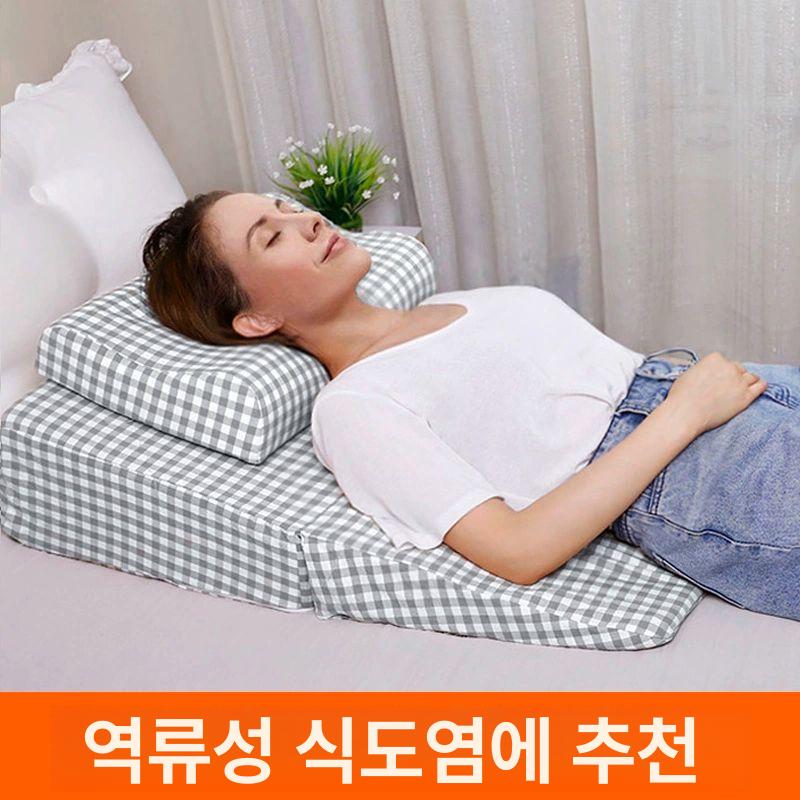 경사 이석증 완화 역류방지 베개 노인용 식도염 접이식 그린 라텍스 베개 80 x 60x20 기타 규격 - 상세 이미지 3
