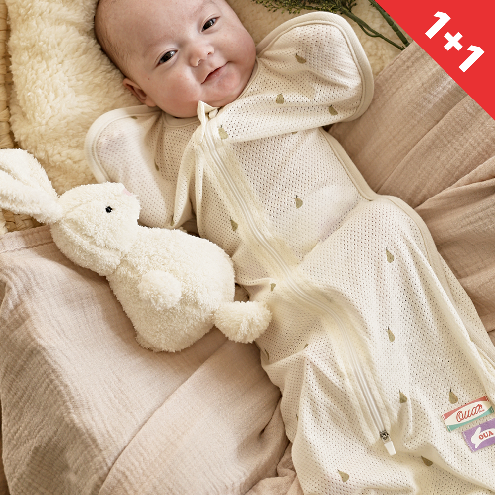 1개+1개 오우아스튜디오 사계절 신생아 스와들 업다운지퍼 밤부애플