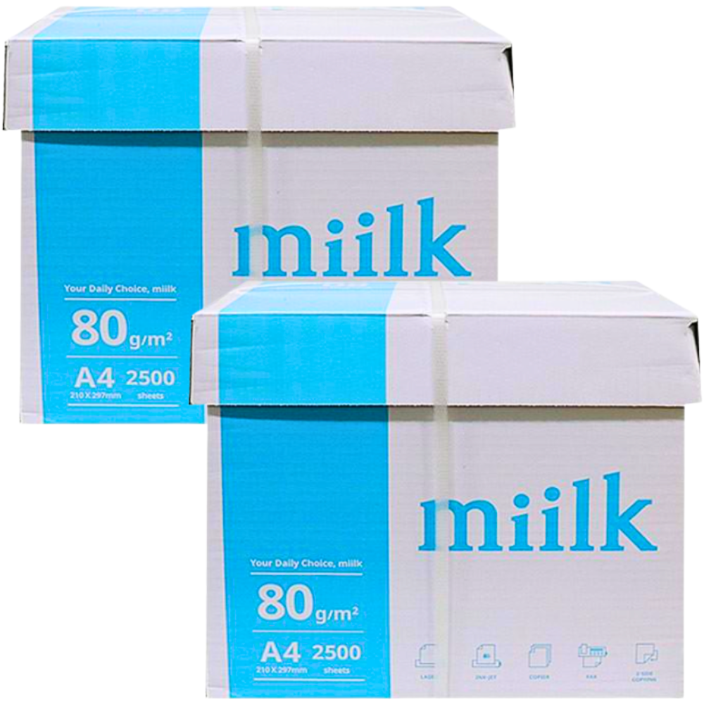 밀크 A4 복사용지(A4용지) 80g x2박스 (5000매) - 상품 이미지