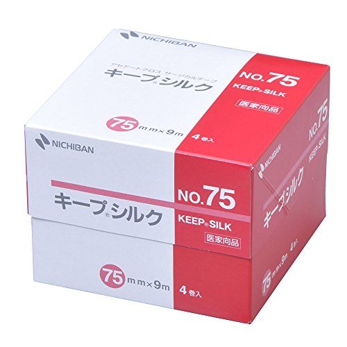 니치반 킵실크 75mmX9m KES75 고정력 천 재질 튜브 고정