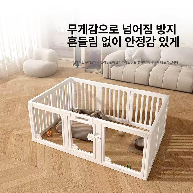 애견 투명 울타리 휀스 가림막 강아지 대형 고양이 단일 반경 60 투명 6개 102x102cm - 상세 이미지 5