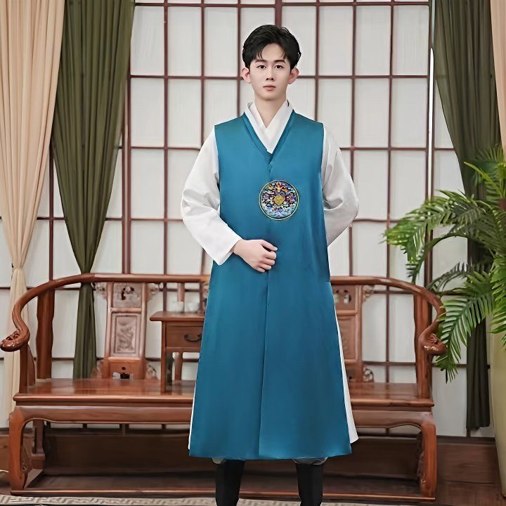 남성 전통 두루마기 쾌자 도포 한복 무대 공연 의상 행사용 의복 - 상세 이미지 3