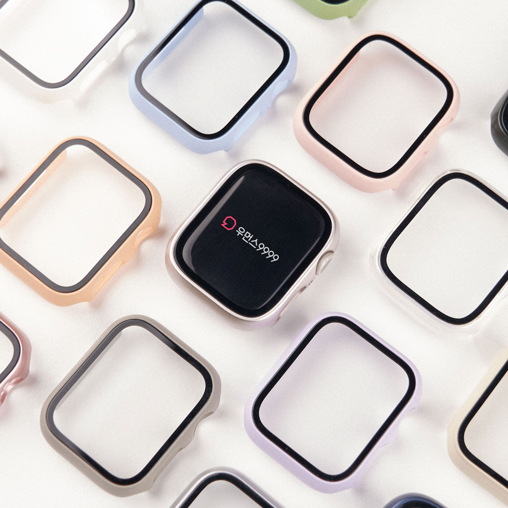우먼스9999 애플워치 11 케이스 풀커버 강화 필름 10 9 8 7 6 SE2 SE3 완벽 호환 제품 이미지