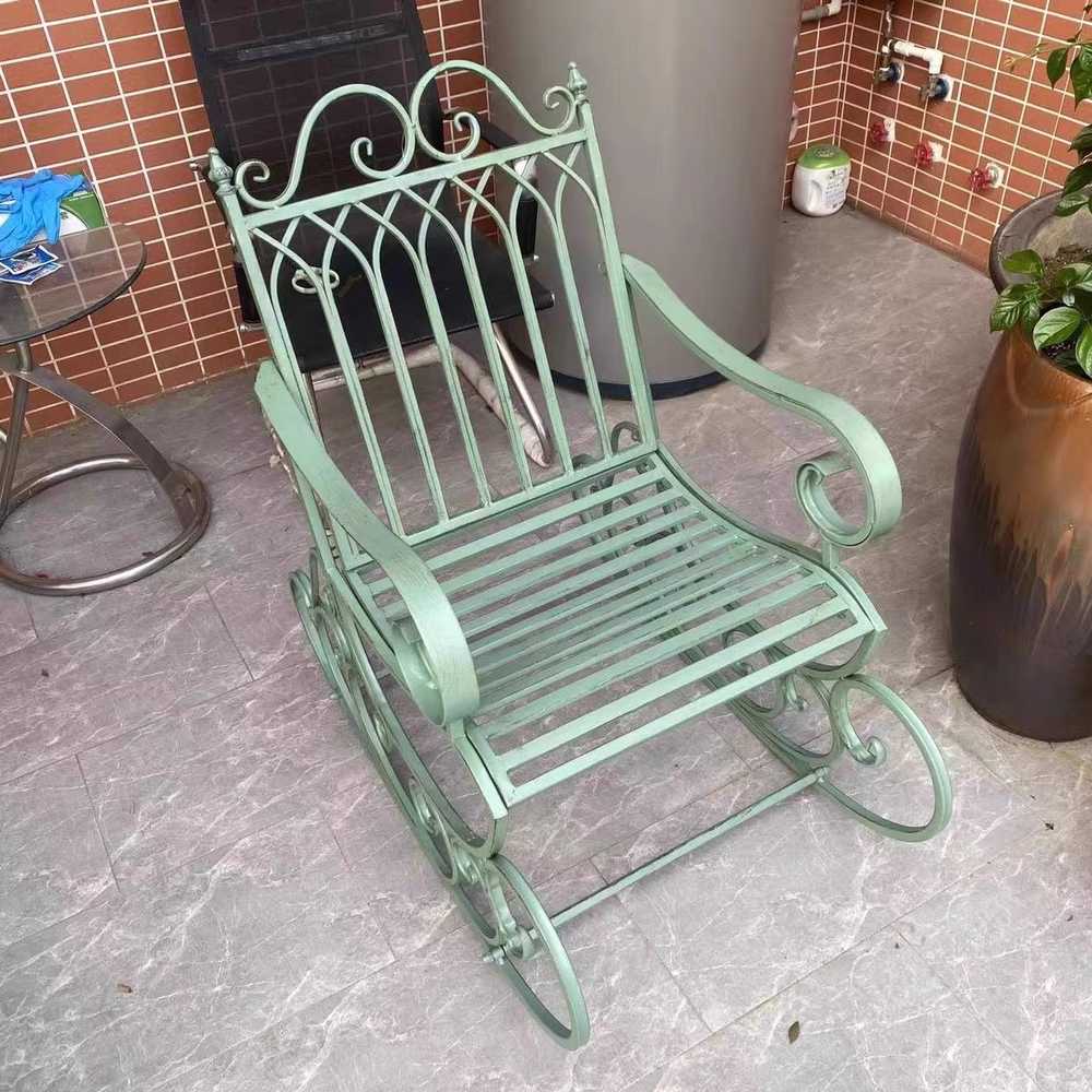 야외 철제 흔들의자 정원 마당 발코니 휴식용 체어 A형 이미지 6