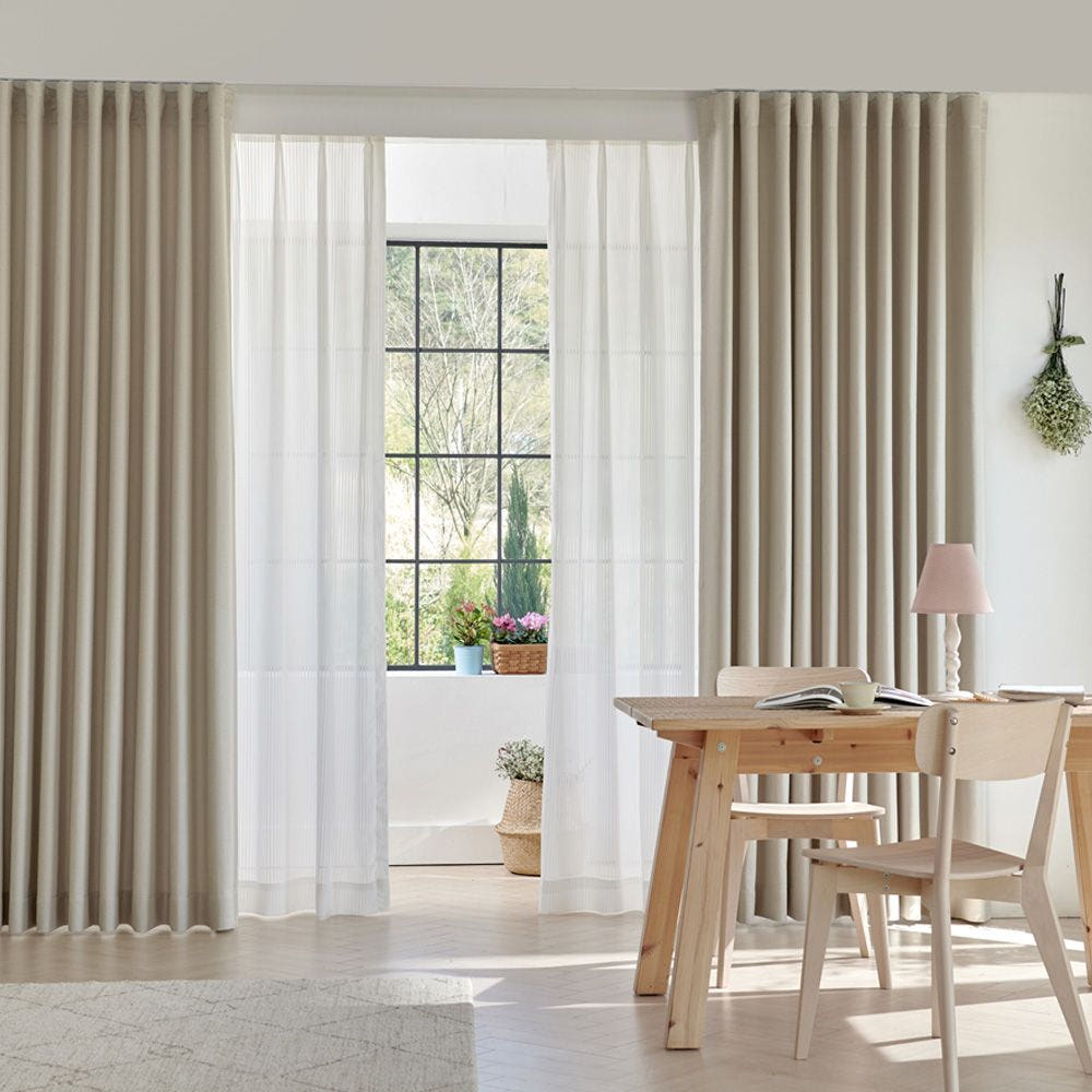 뷰하우스 린넨 형상기억 암막커튼