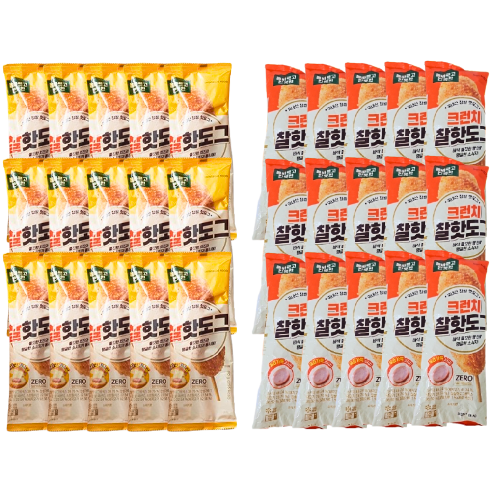 올반 핫도그 찰핫도그 15봉+크런치핫도그 15봉 - 상품 이미지