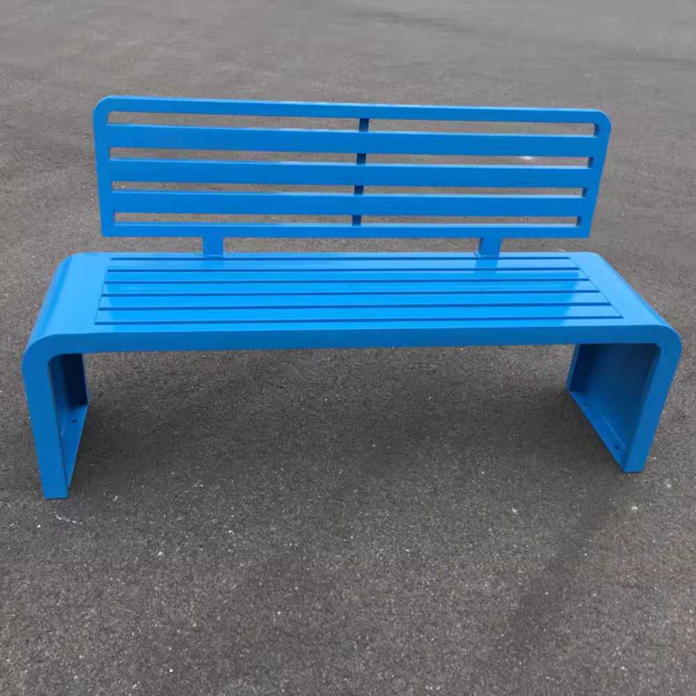 야외 등받이 벤치 운동장 철제 감성 휴게실 학원 파크 100x40x83cm 핑크색 - 상세 이미지 4