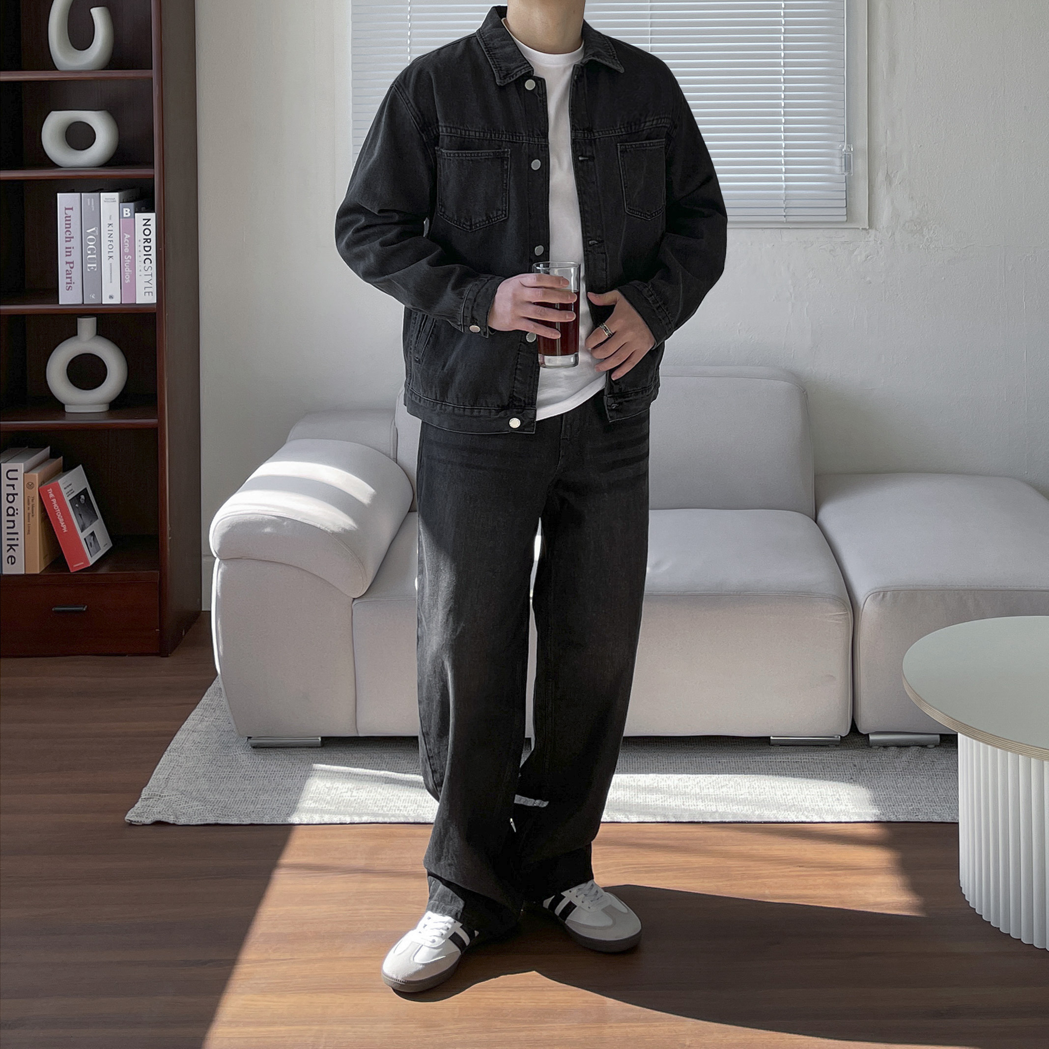 남자 루즈핏 논페이드 워싱 청자켓 5color 이미지 6
