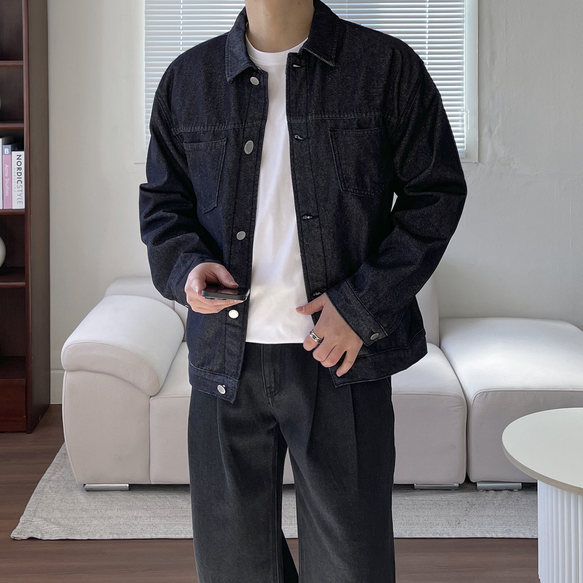 남자 루즈핏 논페이드 워싱 청자켓 5color - 상세 이미지 5