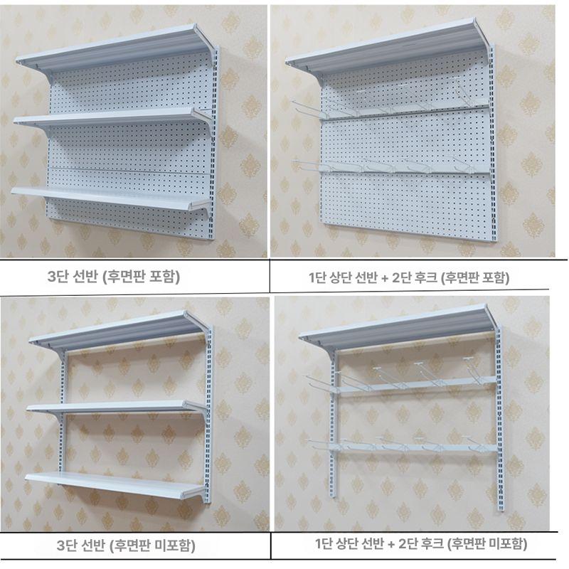 타공판 선반 무타공 이동식 집진기 책장 정리대 다기능 화이트 3칸 72x높이 92cm 포함 - 상세 이미지 4