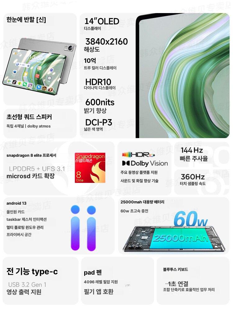 태블릿 14인치 안드로이드 확장 가정 사무용 강의 버전 인치 게임 코어 가성비 충전 - 상세 이미지 2