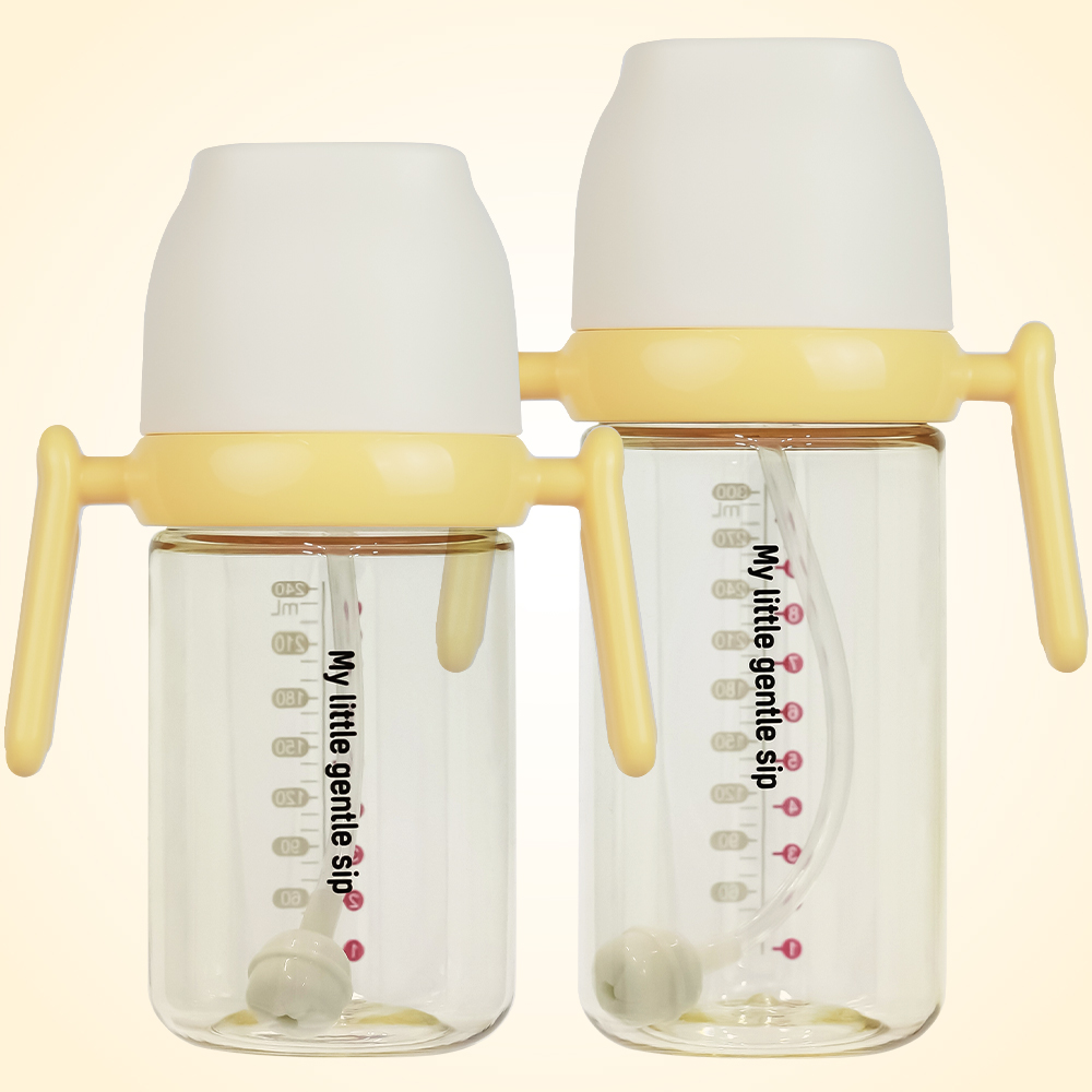 아기 빨대컵 2개세트 유아 PPSU 어린이집 자기주도 물병 온도감지 240ml 300ml 이미지 8