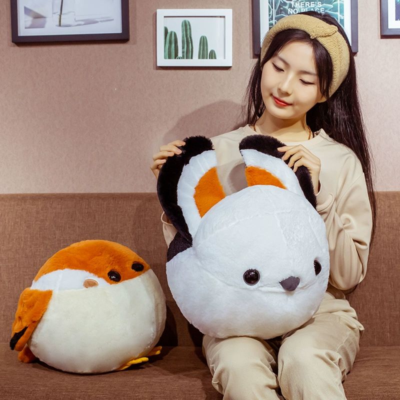 유니크한 새인형 아이컨택 선물 귀여운 롤링화이트 버드 소형 25cmx30cm - 상품 이미지