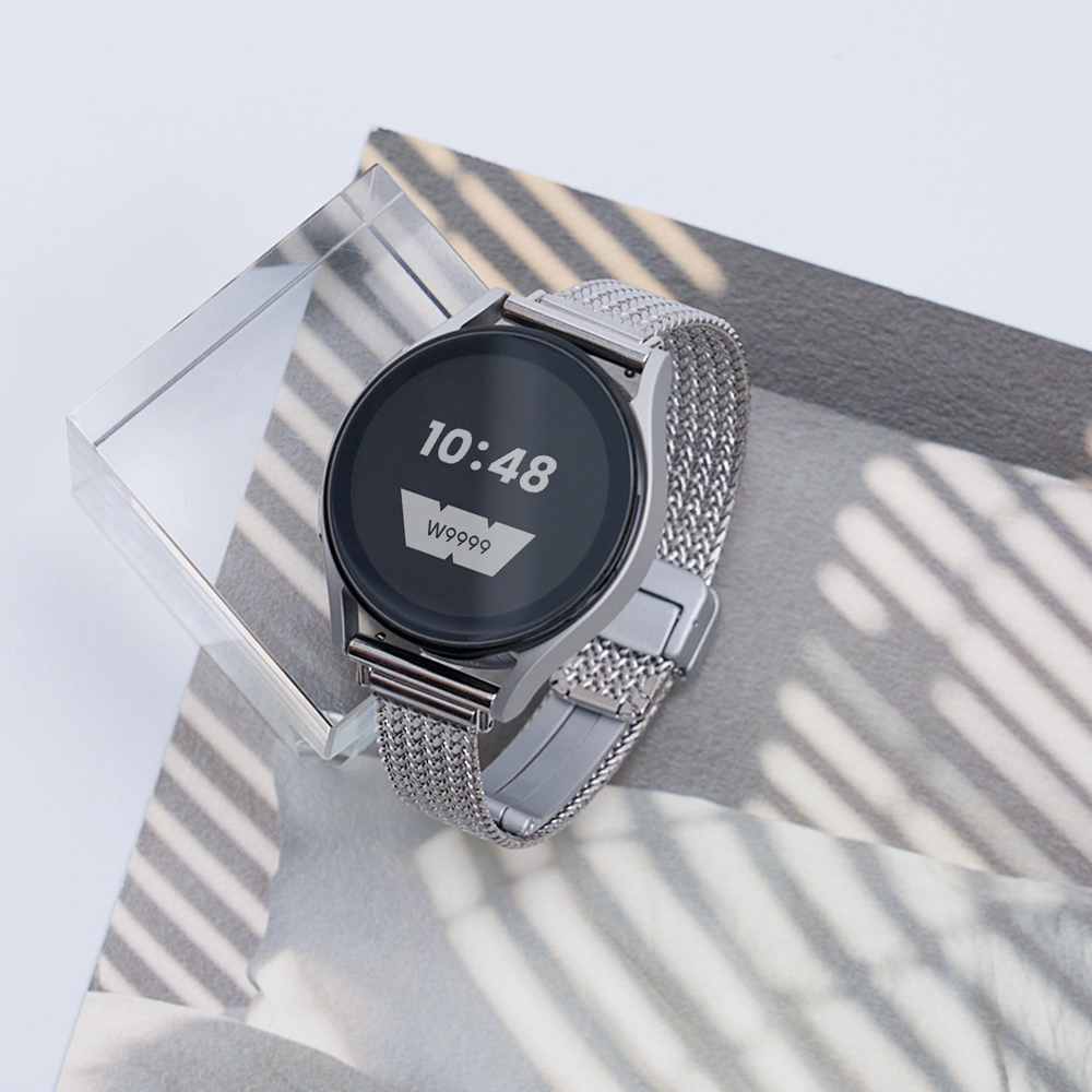 우먼스9999 갤럭시워치7 스트랩 D버클브레이드 메탈 실버 6 5 4 클래식 액티브2 호환 밴드 시계줄 제품 이미지