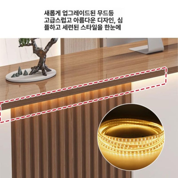 세련된 안내 리셉션 데스크 카운터 병원 접수대 코너형 카페 화이트스톤 패턴+메이플 B 화이트스톤 패턴+월넛 A - 상세 이미지 5