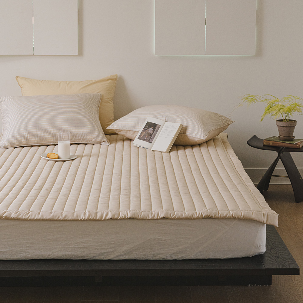 바자르 몽글머핀 침대패드 먼지없는 사계절 봄 가을 이불 순면 고정밴드 SS