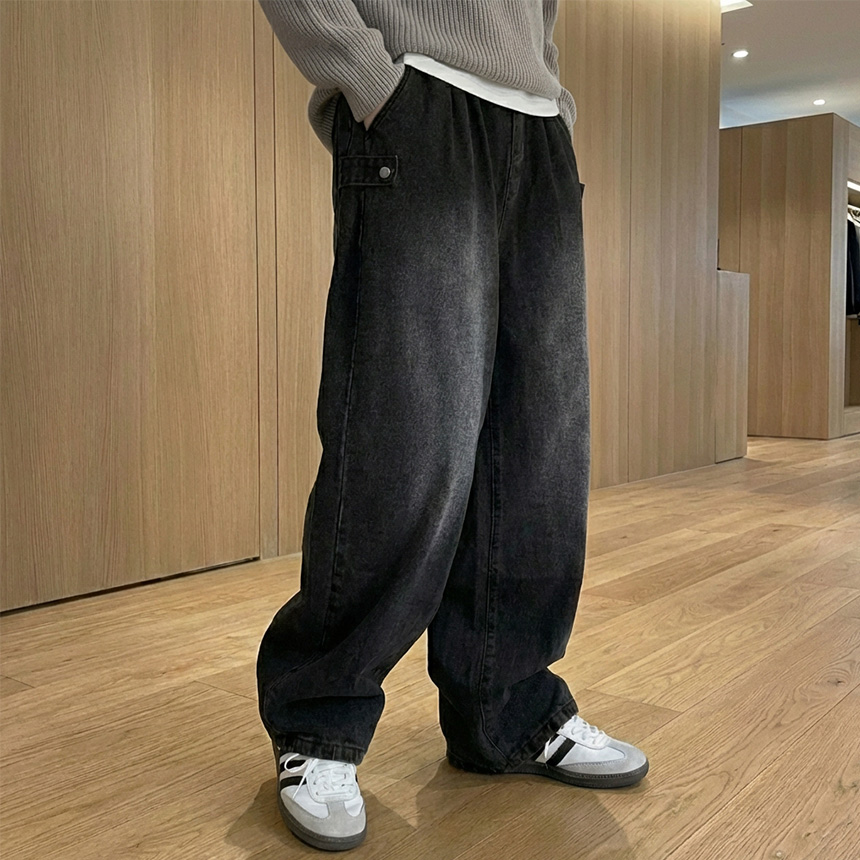 1+1 남자 통청바지 흑청바지 벌룬바지 이미지 6