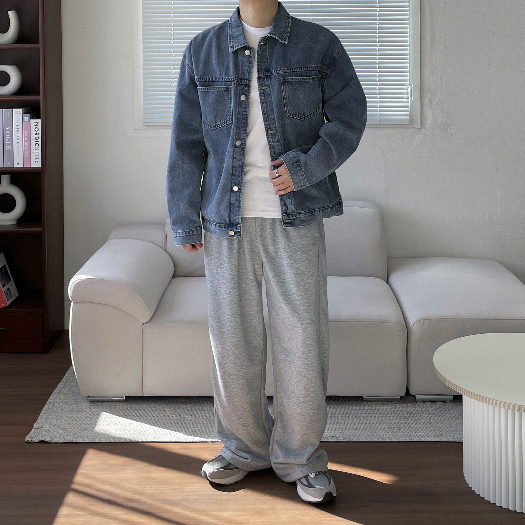 남자 루즈핏 논페이드 워싱 청자켓 5color 이미지 7