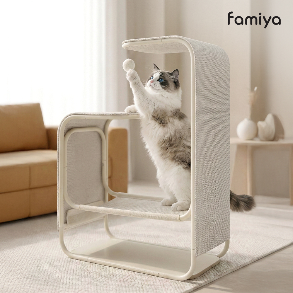 [파미야] 무브스테이 캣타워 미니 소형 스크래처 붙냥떼냥 제품 이미지