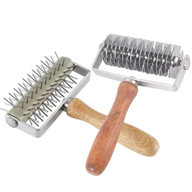 타르트 도구 페이스트리 펀치 내기 문양기 모양 반죽 탬퍼 푸셔 피자 나무 퀴체 파이 이미지 6