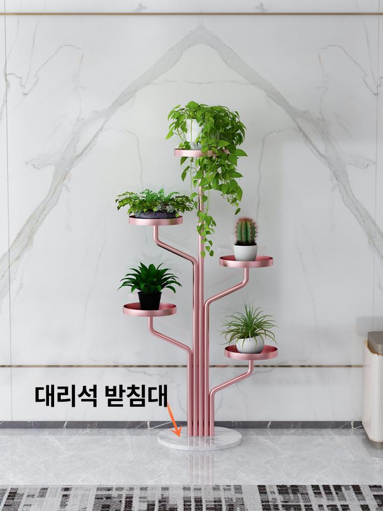 식물 스탠드 북유럽 인테리어 계단식 발코니 정리대 철제 5단 골드 고정형 - 상세 이미지 3