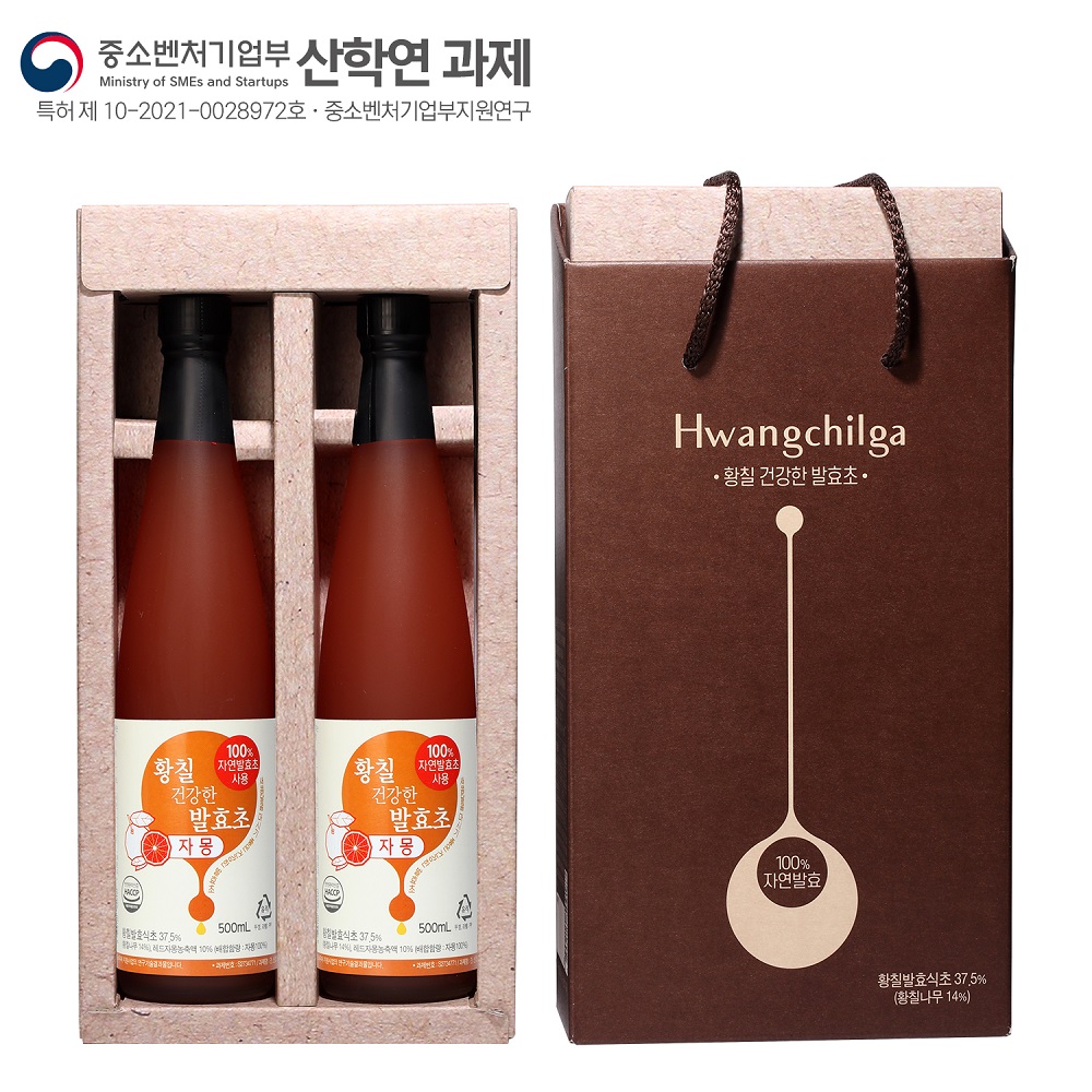 [선물세트] 황칠 건강한 발효초 자몽 500mlx2개  풍부한 유기산 100% 자연발효 식초 - 상품 이미지