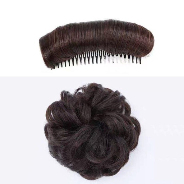 프리미엄 볼륨업 정수리 헤어뽕 속가발 미니 올림머리 연출 앞머리 보정 다크브라운10cm 라이트브라운 10cm - 상품 이미지