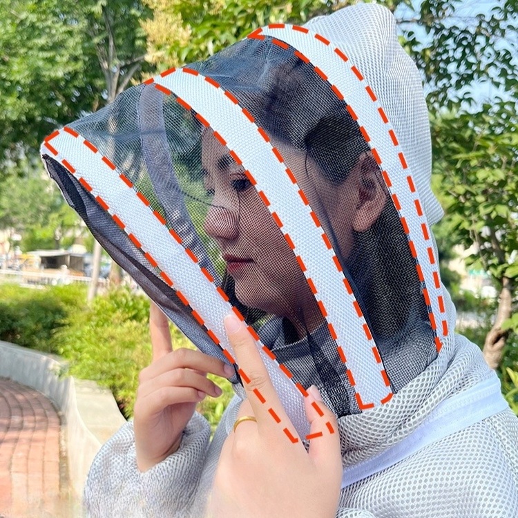 3D 양봉 방충옷 전신일체형 통기성 프리미엄 메쉬소재 시야확보 투명창 모기장옷처럼 - 상세 이미지 2
