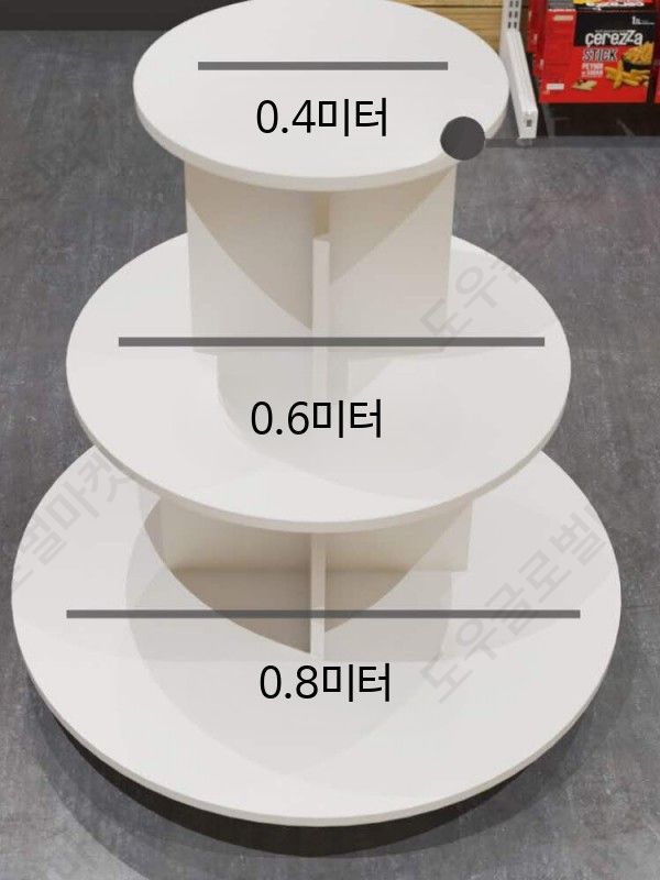 원형 디스플레이 스탠드 2단 진열대 슈퍼마켓 매장용 - 상세 이미지 3