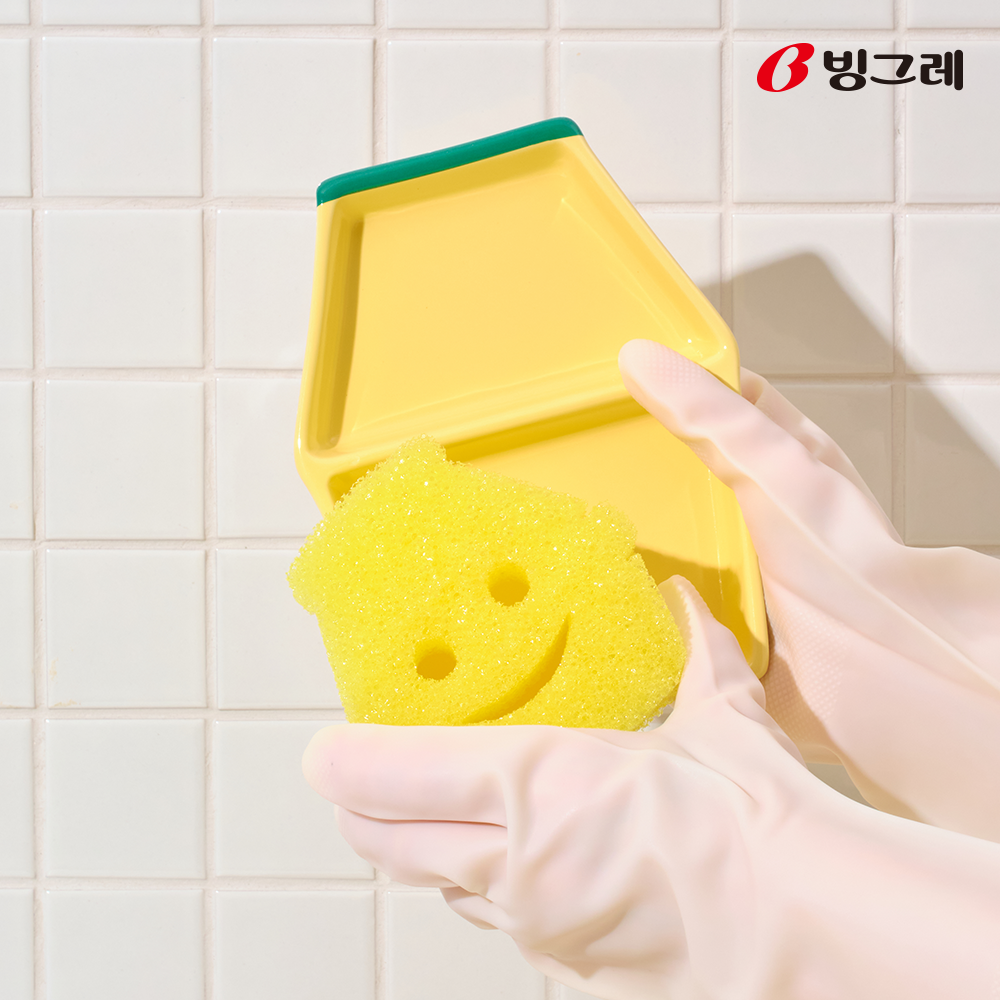 [바나나맛우유x스크럽대디] 바나나맛우유 모양 한정판 수세미 2입 - 상세 이미지 4