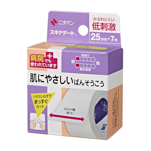 니치반 저자극 롤 반창고 스키나게이트 25mm 폭 7m 길이 1롤입
