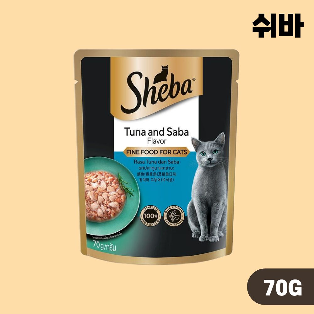 쉬바 주식 파우치 고양이 습식사료 5종 콤보, 70g, 5개 이미지 2