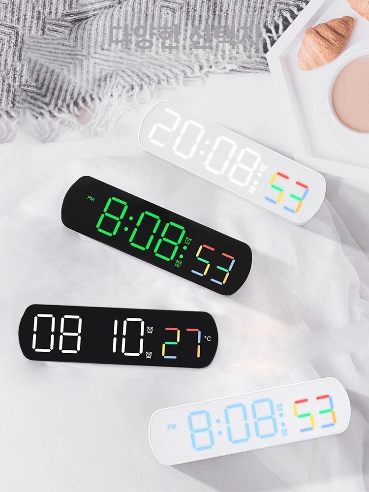 탁상용 전자시계 초단위 USB 사무실 침실 거실 라이트 블랙 화이트 라이트 16.6 4.7 2.5cm - 상세 이미지 3