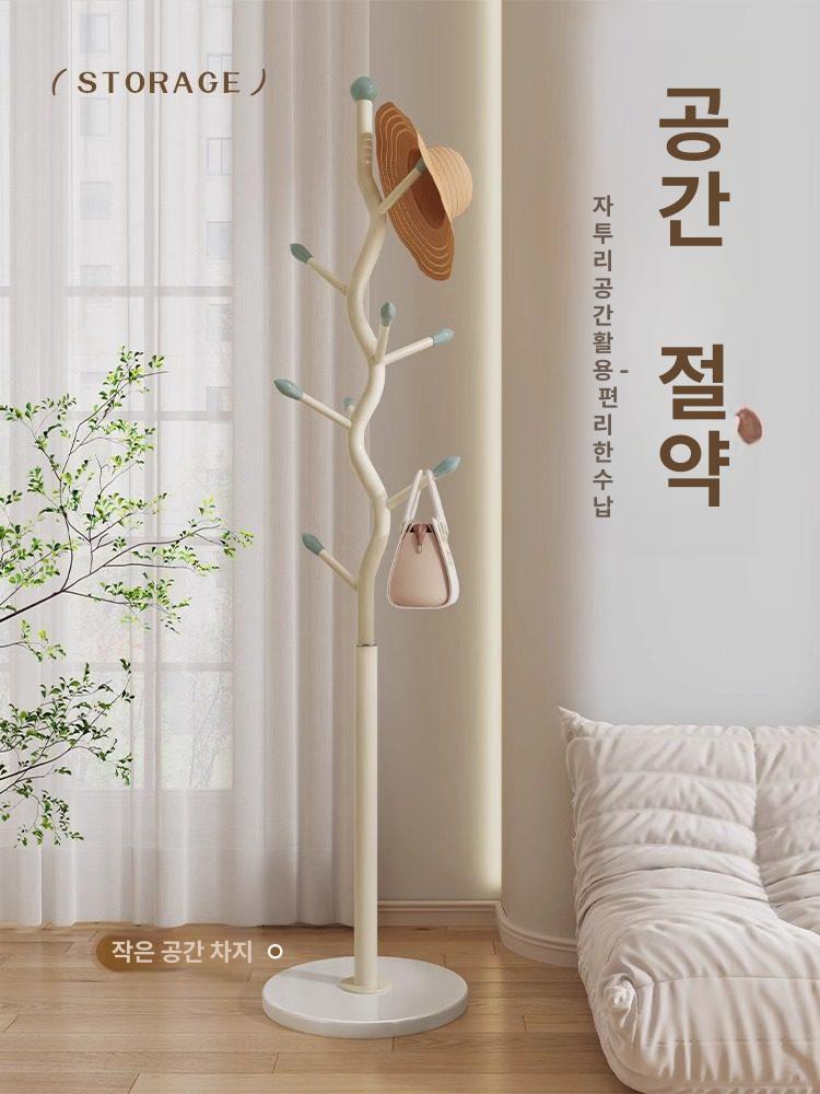고급 럭셔리 스탠드옷걸이 호텔행거 옷가게 코트랙 크림화이트 그린 후크 - 상세 이미지 3