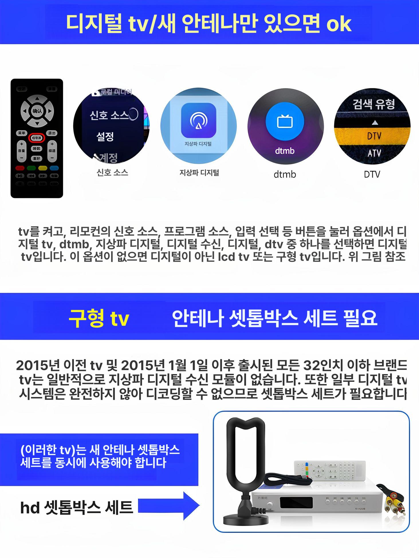 dmb수신기 tv 안테나 실내 지상파 af1099 채널 플래그십 이중 주파수 신호 강화 8m - 상세 이미지 3