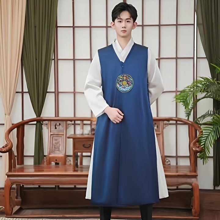남성 전통 두루마기 쾌자 도포 한복 무대 공연 의상 행사용 의복 - 상세 이미지 5
