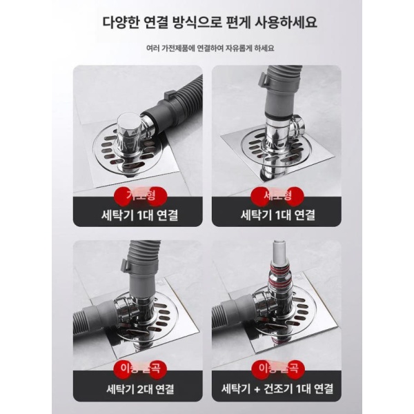 강력 배수구 냄새차단 역류방지 세탁기 덮개 베란다 악취제거 1개 세탁기 1개 - 상세 이미지 4