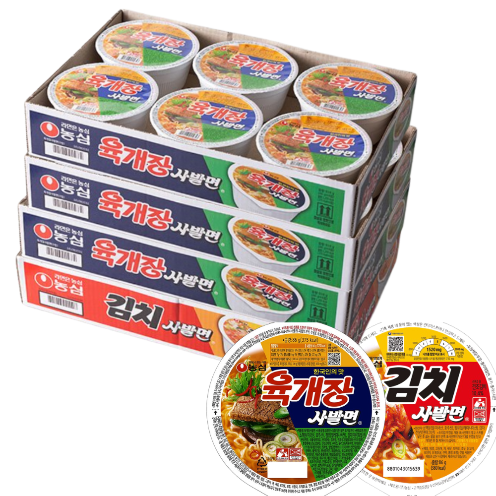 육개장사발면18개 + 김치사발면6개 (총24개) 컵라면 - 상품 이미지