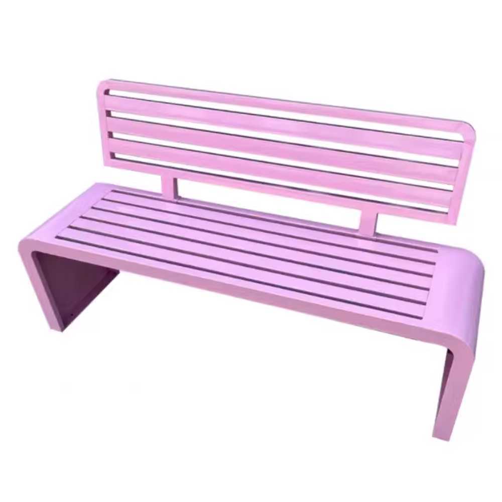 야외 등받이 벤치 운동장 철제 감성 휴게실 학원 파크 100x40x83cm 핑크색 - 상품 이미지