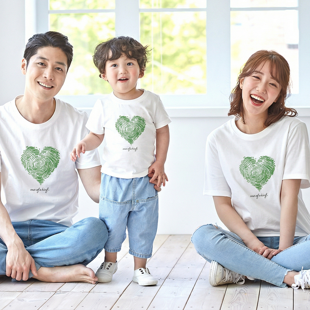 몽피마피 시그니처 가족티 패밀리룩 돌촬영 여행 사진의상 반팔 맨투맨 - 상세 이미지 2