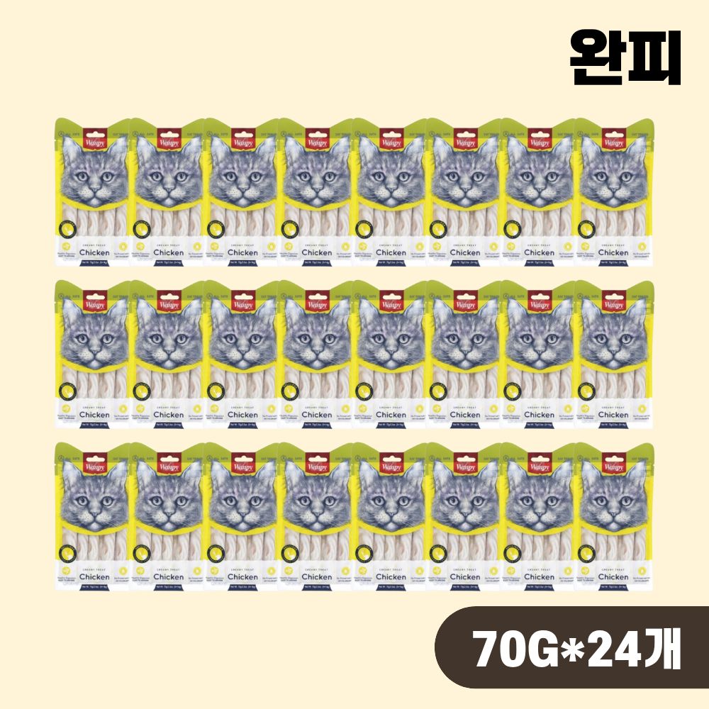 완피 크리미 퓨레 짜먹는 고양이간식 닭고기, 70g, 24개 - 상품 이미지