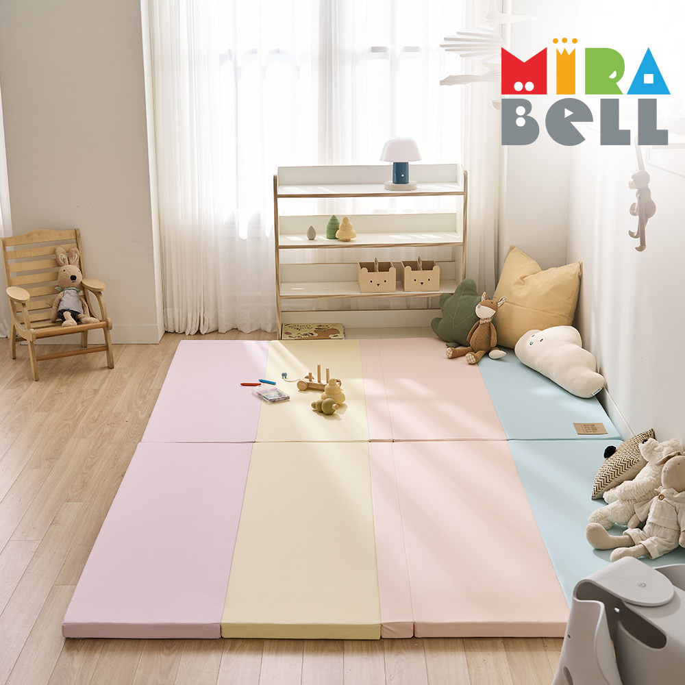 미라벨 카라 실리콘 아기유아 놀이방 5단 노틈새 폴더매트 120X160 무지개 - 상세 이미지 5