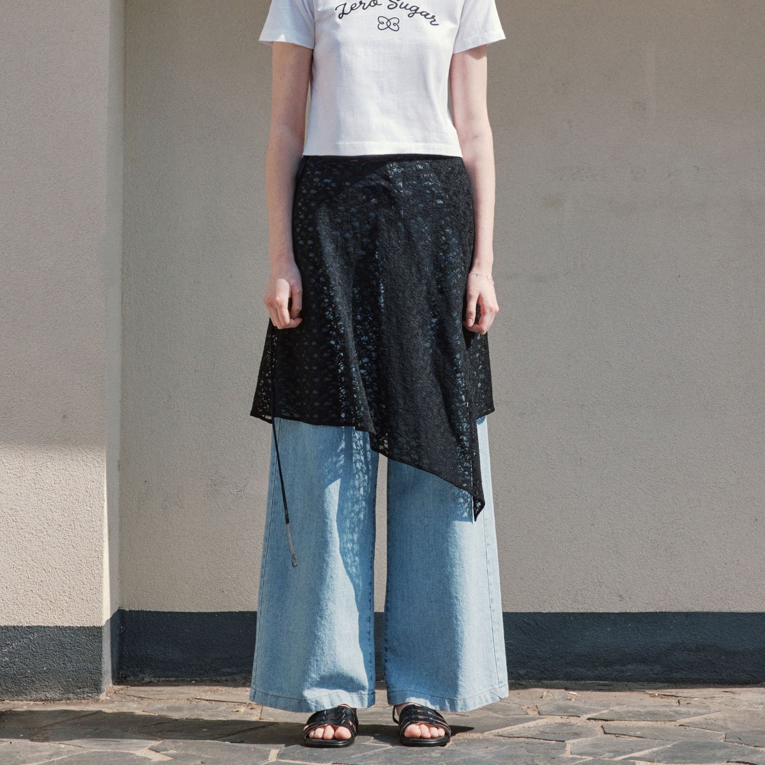 [N배송][제로스트릿][2컬러] 레이스 랩 스커트 LACE WRAP SKIRT 이미지 3